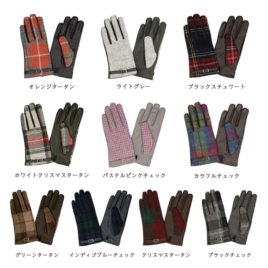 ハリスツイード 革手袋 スマホ対応 レザーグローブ 本革 飾りベルト付 ブランド Attivo ATHT05 CS | HARRIS TWEED | 31