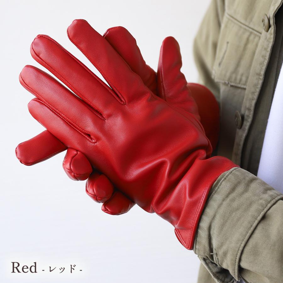 革手袋 メンズ スマホ対応 レザーグローブ 羊革 裏地付き ブランド Attivo ATKU010 CS | Attivo | 08