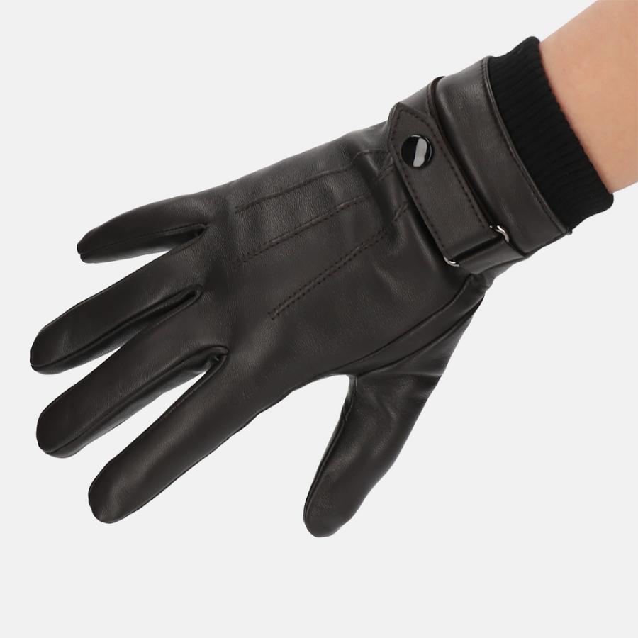 革手袋 メンズ スマホ対応 本革 羊革 裏地付き レザーグローブ ブランド Attivo ATKU015 | Attivo | 11