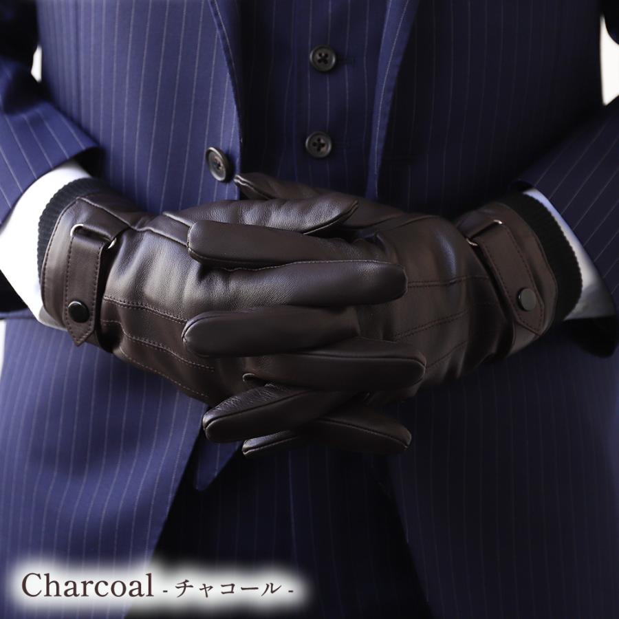 革手袋 メンズ スマホ対応 本革 羊革 裏地付き レザーグローブ ブランド Attivo ATKU015 | Attivo | 03