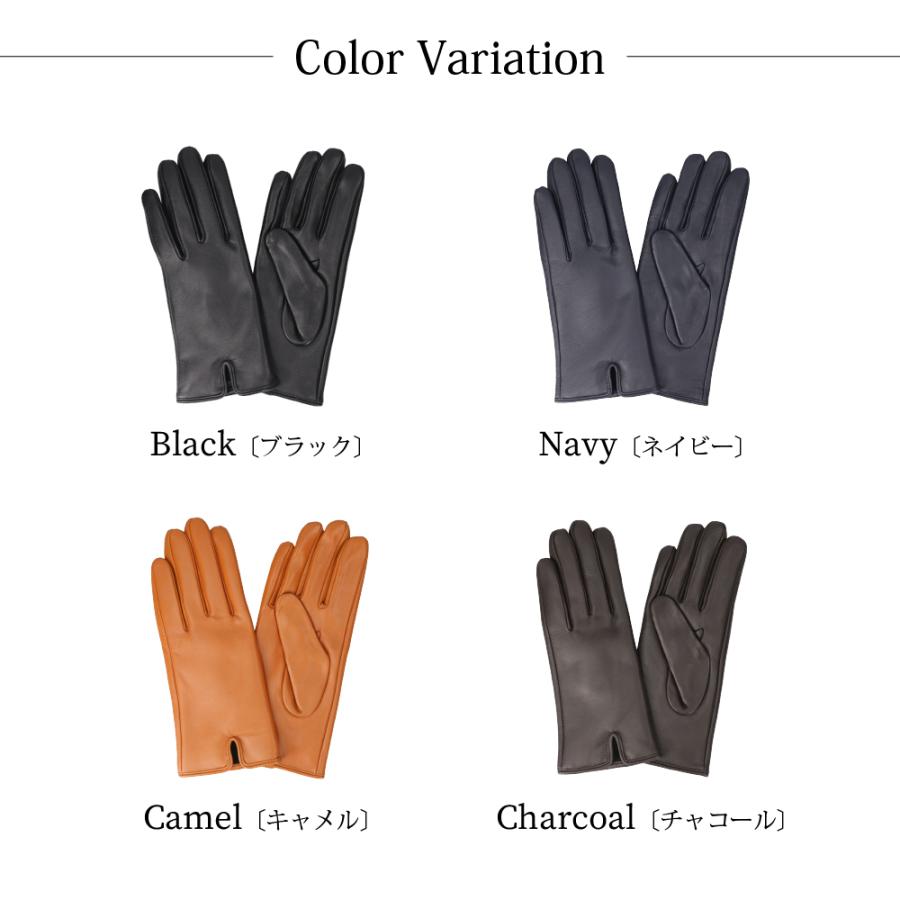 Attivo 革手袋 レディース スマホ対応 無地 本革 レザーグローブ