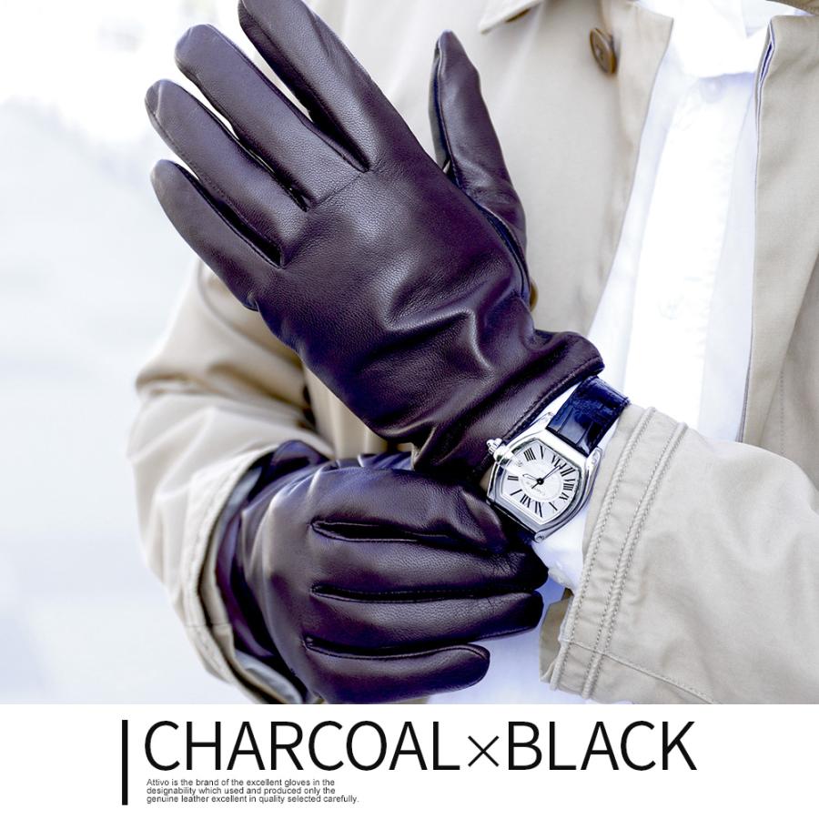 革手袋 メンズ スマホ対応 本革 レザーグローブ 裏地カシミヤ100％ ブランド Attivo ATLC002 | Attivo | 09