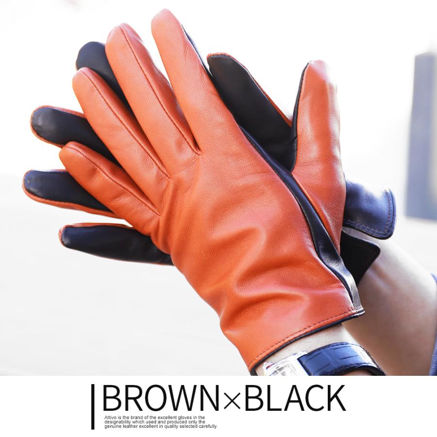革手袋 メンズ スマホ対応 本革 レザーグローブ 裏地カシミヤ100％ ブランド Attivo ATLC002 | Attivo | 10
