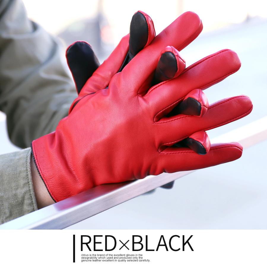 革手袋 メンズ スマホ対応 本革 レザーグローブ 裏地カシミヤ100％ ブランド Attivo ATLC002 | Attivo | 13