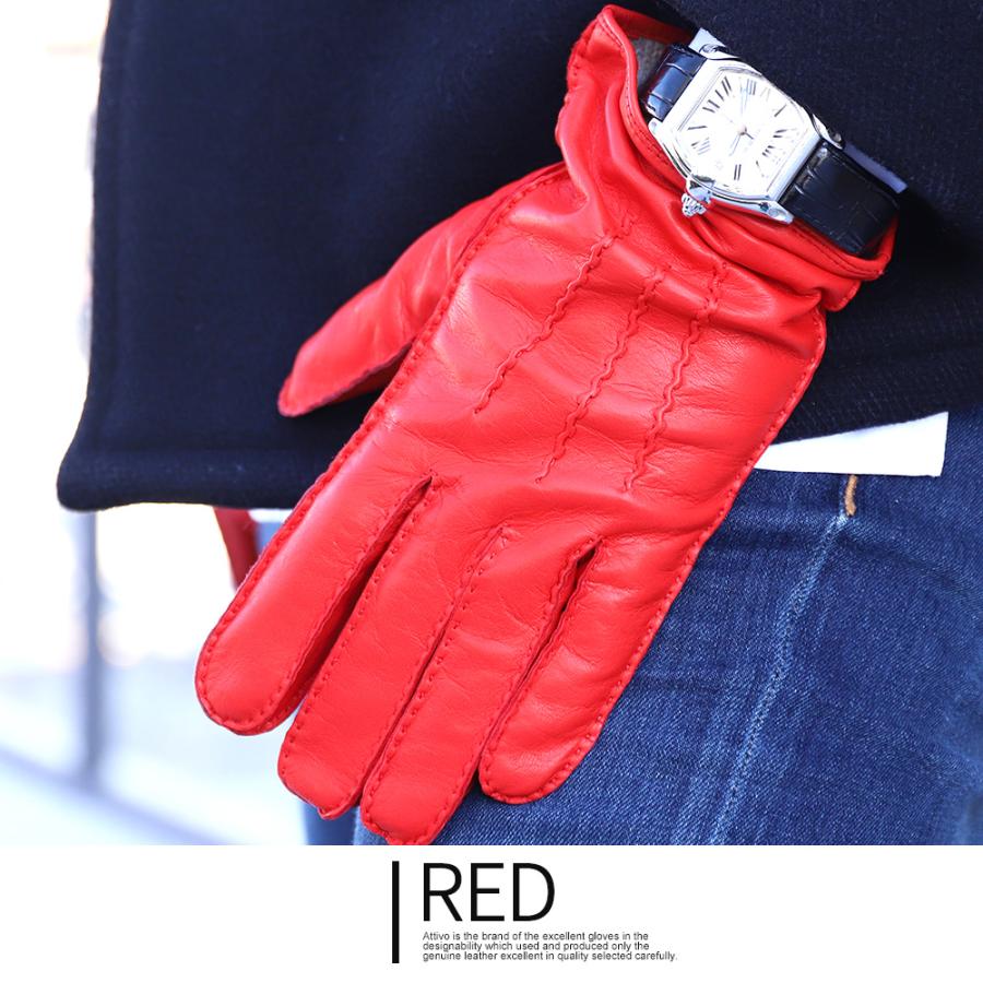 Y’s for men レザーカシミア手袋 Attivo 革手袋 メンズ ブランド レザーグローブ スマホ対応 裏地
