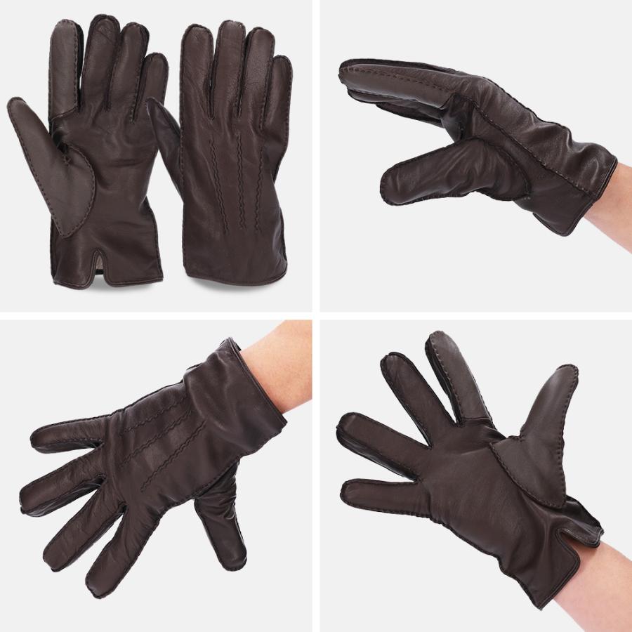 Attivo 革手袋 メンズ スマホ対応 本革 裏地カシミヤ100％ レザー