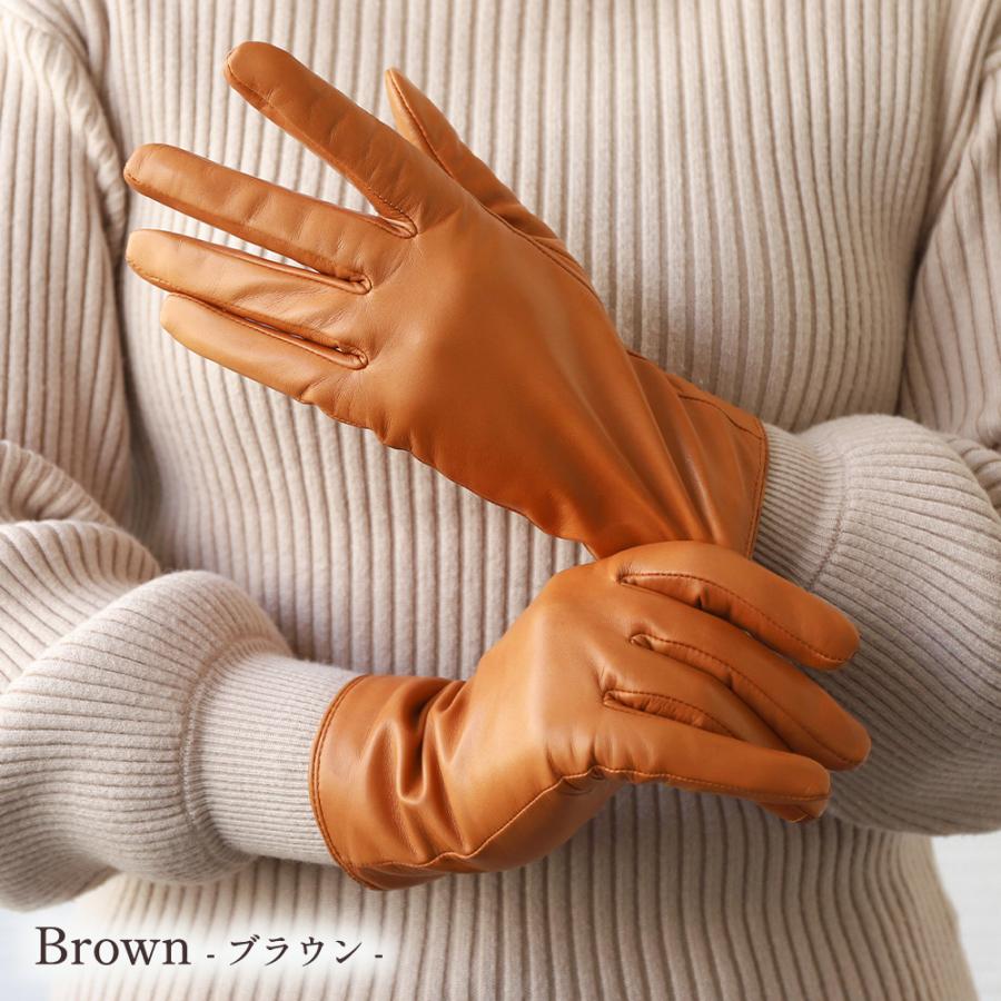 革手袋 レディース スマホ対応 本革 レザーグローブ 裏地カシミヤ100％ ブランド Attivo ATLC101 | Attivo | 09