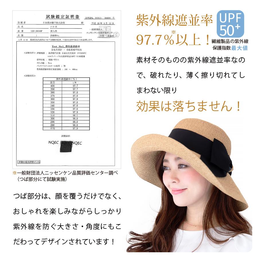帽子 紫外線カット レディース 熱中症対策グッズ 春夏 日本製 麦わら リボン 折りたたみ UVカット 紫外線防止 プレゼント | AURELIA | 11