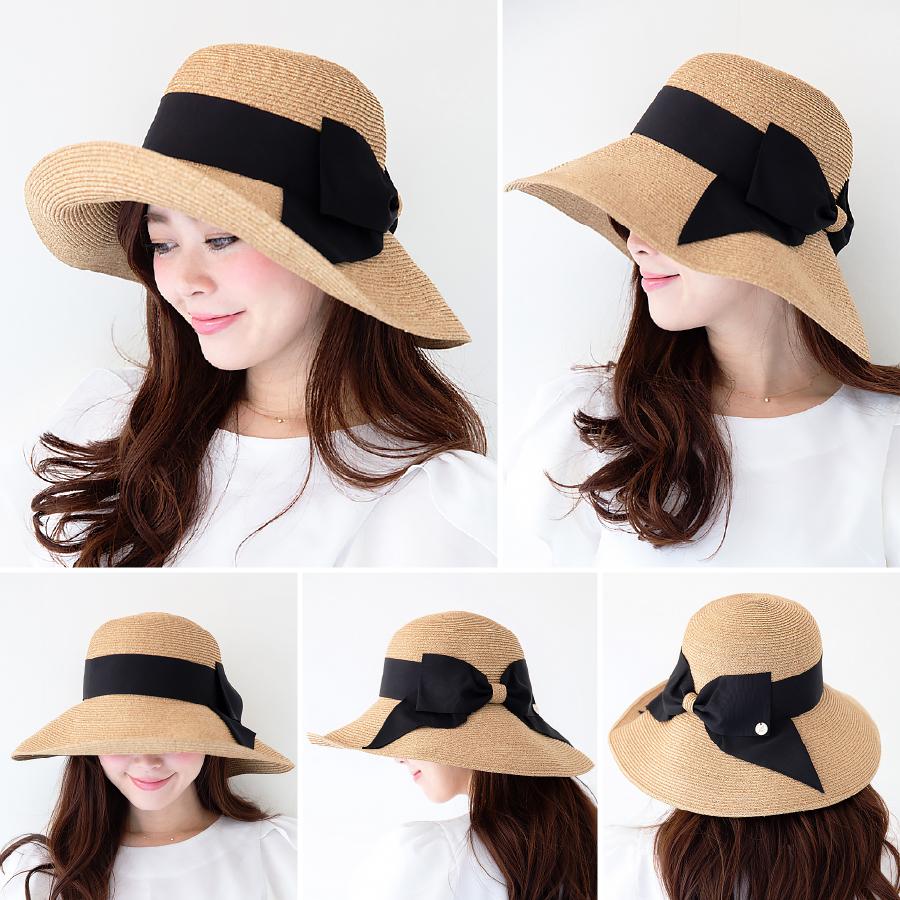 帽子 紫外線カット レディース 熱中症対策グッズ 春夏 日本製 麦わら リボン 折りたたみ UVカット 紫外線防止 プレゼント | AURELIA | 12