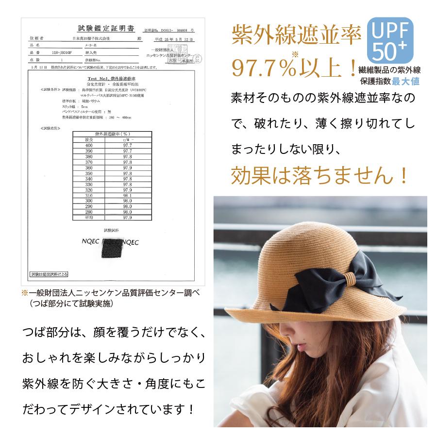 帽子 紫外線カット 麦わら帽子 レディース 熱中症対策グッズ ハット 春夏 日本製 調整可能 UVカット 紫外線 日焼け防止 | AURELIA | 14
