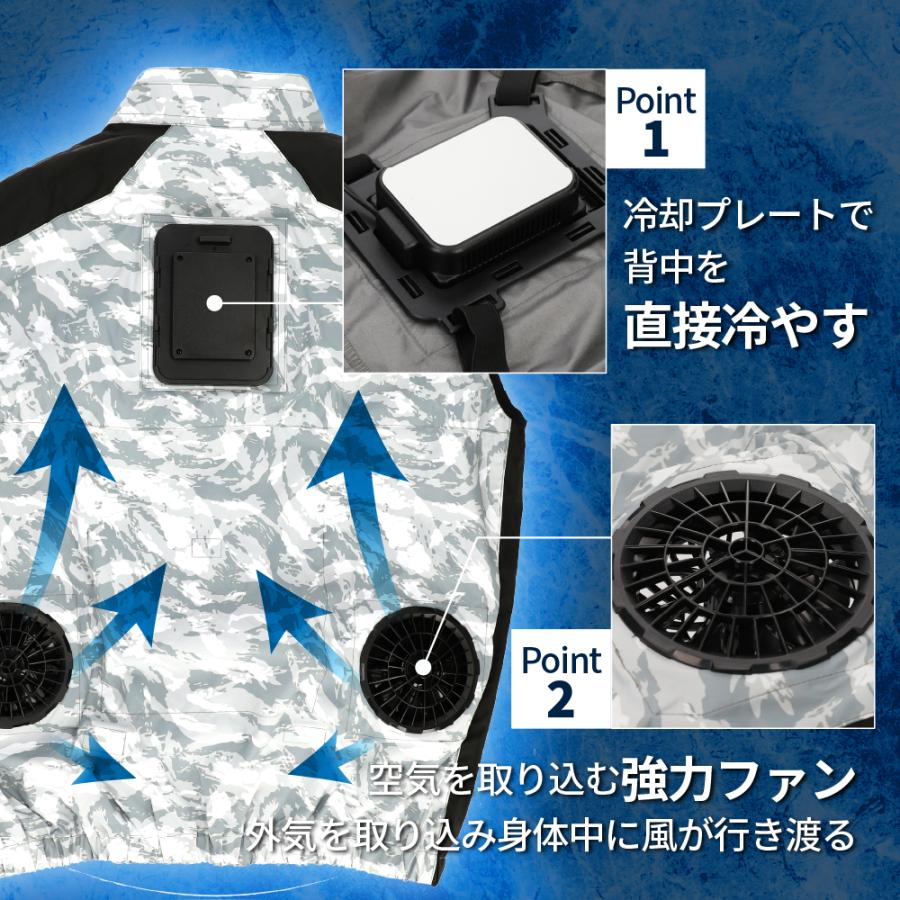 冷蔵服4 ベスト 暑さ対策 現場 外仕事 屋外 冷却 作業服 熱中症対策 冷却ペルチェデバイス+送風ファン 一体型ウェア | THANKO | 03