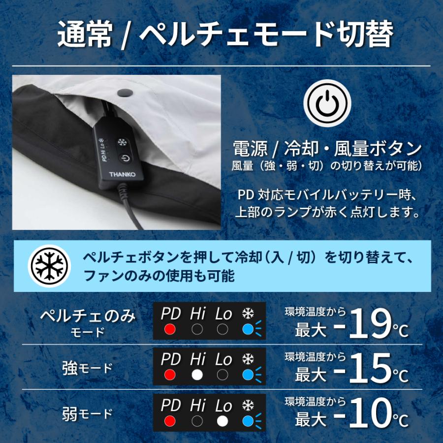 冷蔵服4 ベスト 暑さ対策 現場 外仕事 屋外 冷却 作業服 熱中症対策 冷却ペルチェデバイス+送風ファン 一体型ウェア | THANKO | 09