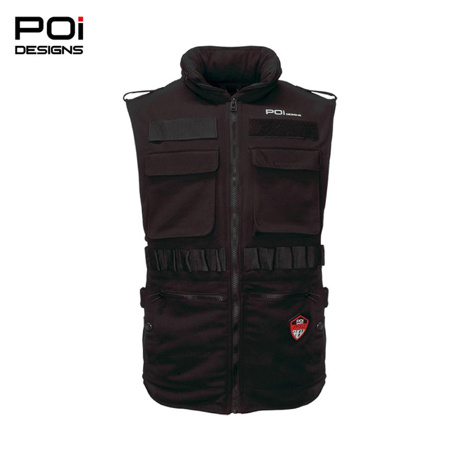 バイク タクティカルガードベストCE  メンズ レディース 兼用 ブラック BPJ-04P POi DESIGNS 吸汗冷感 アウター 胸 胸部 脊椎 腰 | ブランド登録なし