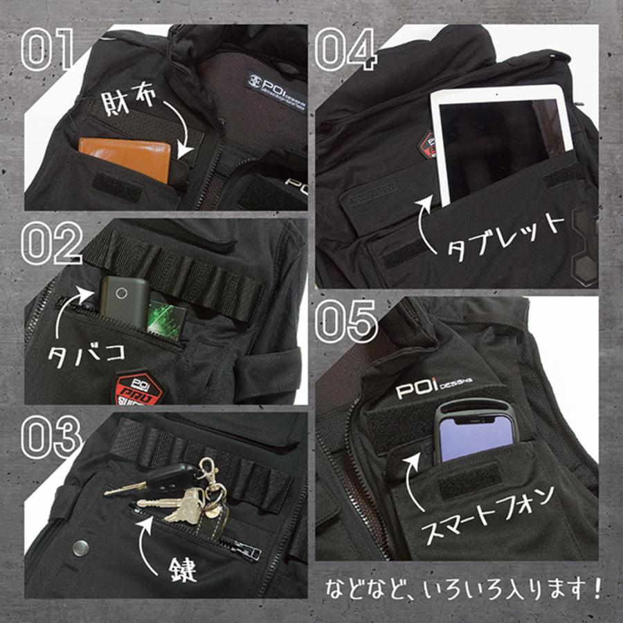 バイク タクティカルガードベストCE  メンズ レディース 兼用 ブラック BPJ-04P POi DESIGNS 吸汗冷感 アウター 胸 胸部 脊椎 腰 | ブランド登録なし | 06