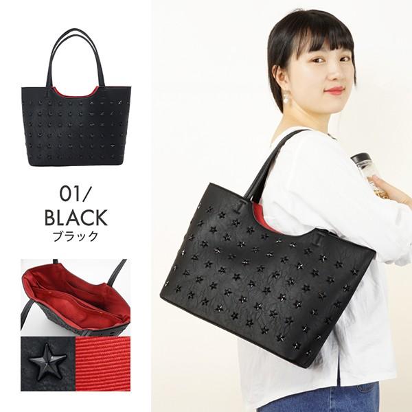 トートバッグ レディース スタースタッズ 合皮 軽量 大容量 収納力 A4対応 女性 通勤 通学 旅行 カバン 新作 プレゼント |  | 02