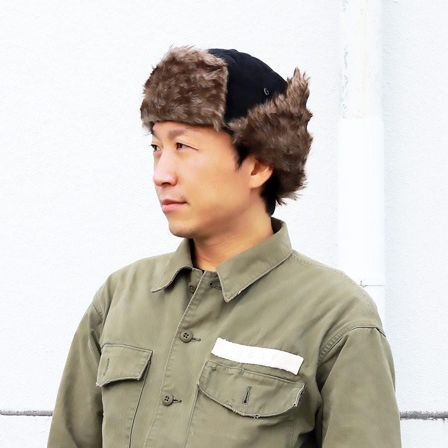 帽子 紫外線カット キャップ メンズ 防寒 飛行帽 耳当て付 フライトキャップ パイロット ファー付き 58cm 男女兼用品  秋冬 |  | 01