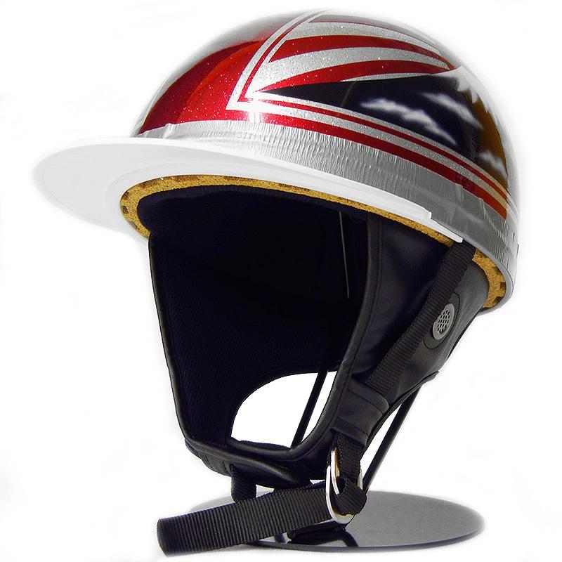 ドリーム カスタムペイント コルク半キャップ ヘルメット 富士日章メタルレッド 白ツバ 白ツバハーフ コルク半 ハーフヘルメット 白 赤 | ブランド登録なし | 01