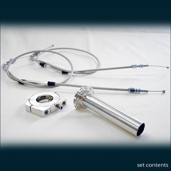 ハイスロキット アルミ削り出し本体+メッシュワイヤーセット 汎用  ワイヤー長:700-1300mmまで 引き戻しセット | ブランド登録なし | 02