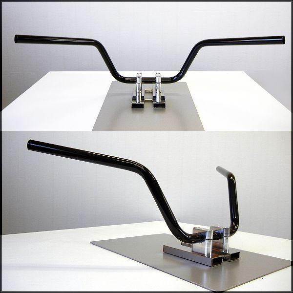 ビンテージバー 15cm ブラックハンドル 艶有り  中型車・大型車汎用品 | ブランド登録なし | 01