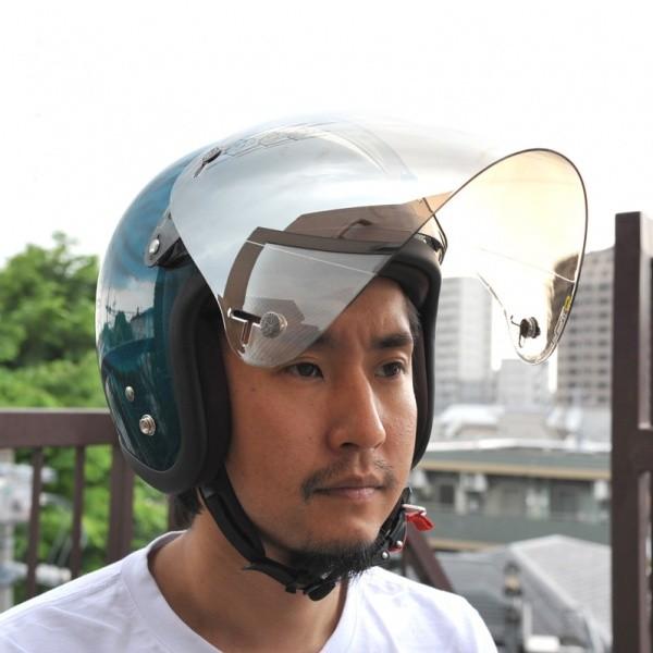 72JAM 開閉式フリップアップベース一体型 3D 立体コンペシールド ジェットヘルメット シールド   ソリッドミラークリア  汎用品 CPSB02 | ブランド登録なし | 01