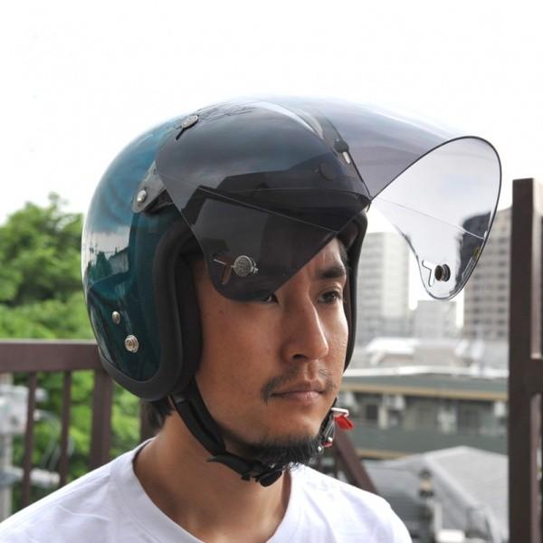 72JAM 開閉式フリップアップベース一体型 3D 立体コンペシールド ジェットヘルメット シールド   ブラックスモーク  汎用品 CPSB04 | ブランド登録なし | 01