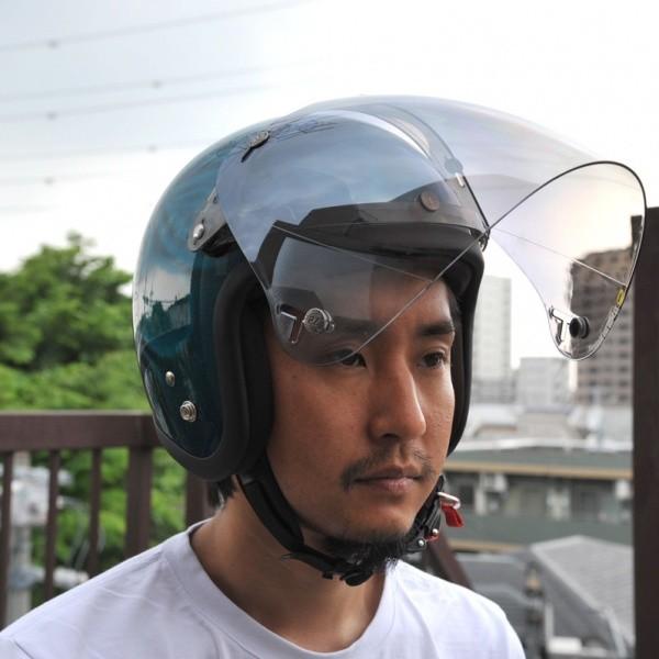 72JAM 開閉式フリップアップベース一体型 3D 立体コンペシールド ジェットヘルメット シールド   フラッシュミラーブルー  汎用品 CPSB06 | ブランド登録なし | 01