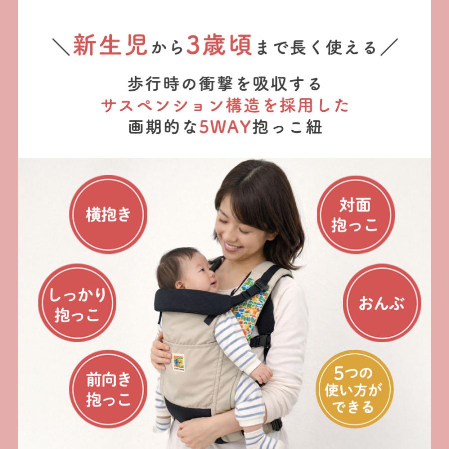 抱っこ紐 ベビーキャリー 赤ちゃん キャリフリーコンパクト 寝かせ 前向き おんぶ 横抱きもできる 抱っこ 紐 横抱き | エイテックス | 02