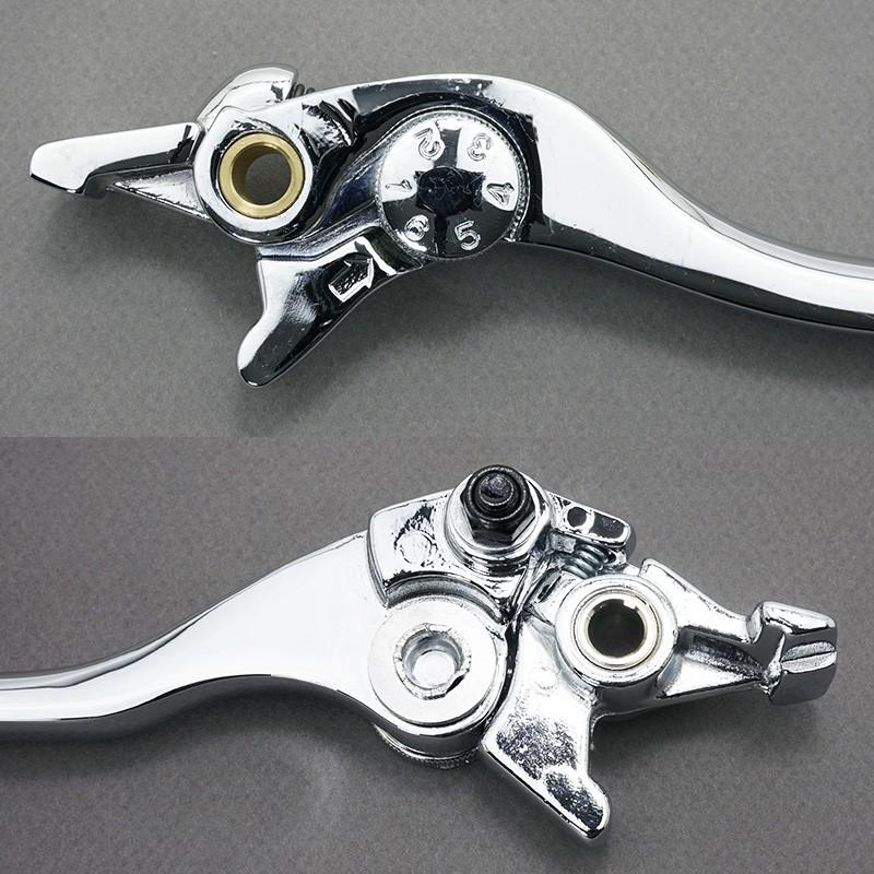 メッキ ブレーキレバー  4段階 6段階アジャスターダイヤル付き  + クラッチレバー セット  バリオス ZRX400 ゼファー400 ゼファー750等適合 | ブランド登録なし | 04