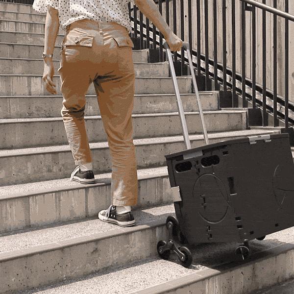 折り畳みコンテナカート  キャリーカート 自立式 収納 コンパクト  フタ付 キャスター付 |  | 05