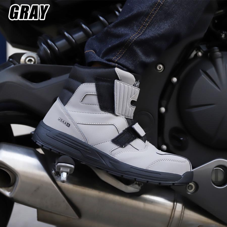 ライディングシューズ スニーカー メンズ レディース バイク ミドルカット 鉄先芯入り 6サイズ 2カラー CITY HUNTER | ブランド登録なし | 08