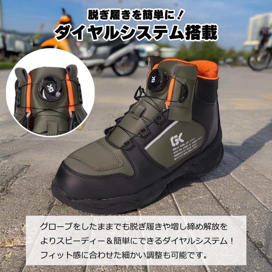 ライディングシューズ スニーカー 革 レディース バイク ダイヤルシステム メンズ ローカット 鉄先芯入り 6サイズ 3カラー | ブランド登録なし | 01