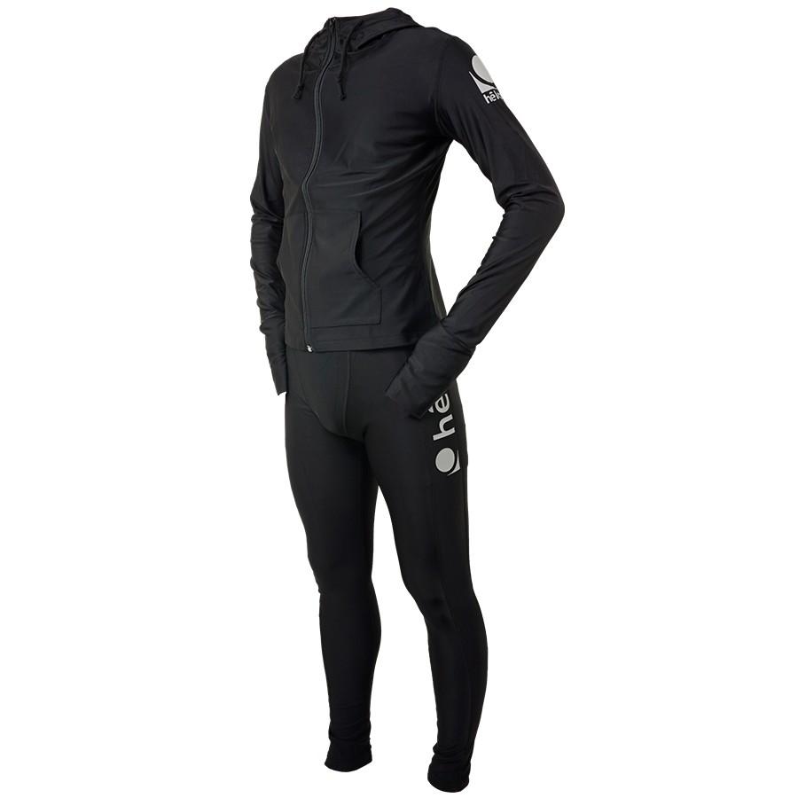 ラッシュガード 上下セット 男女兼用 水陸両用 ブラック 水着 海 体型カバー UVカット 日焼け防止 紫外線対策 | 