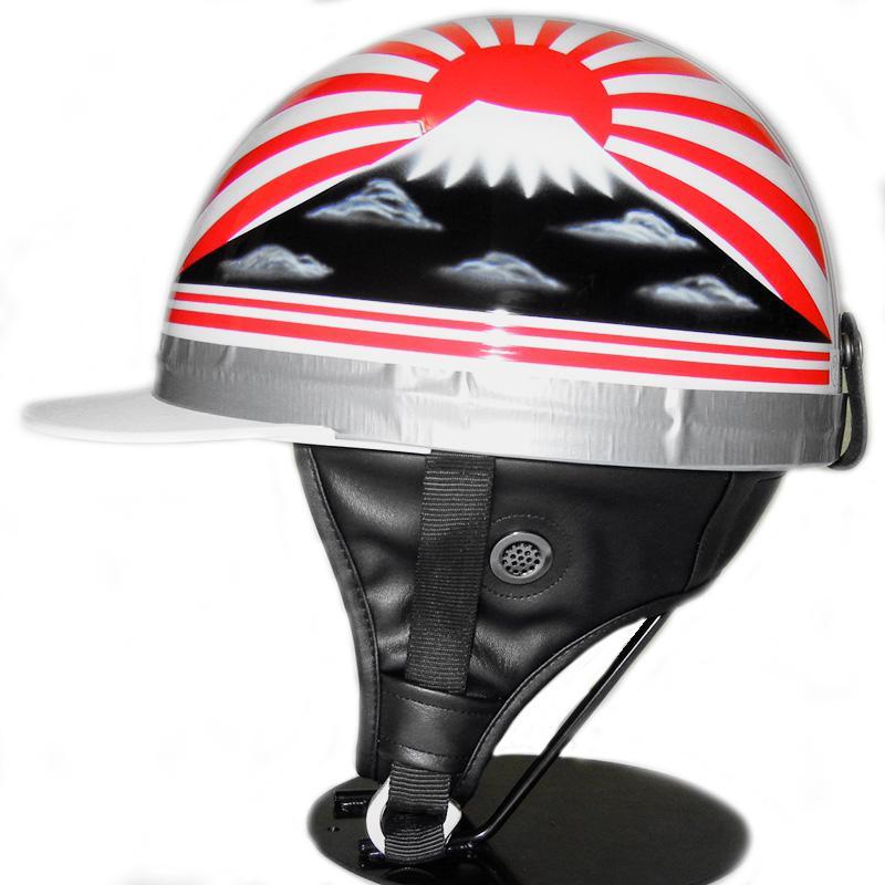 バイクヘルメット コルク半キャップ ドリーム カスタムペイント 富士日