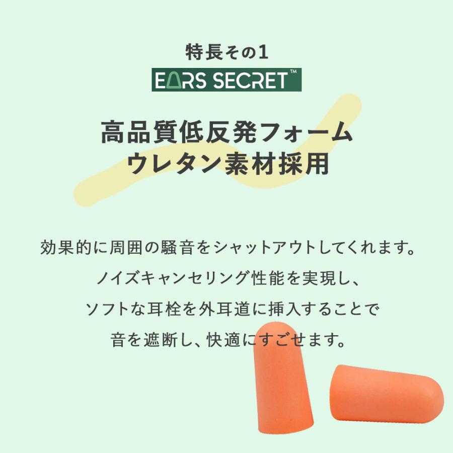 耳栓 睡眠用  高性能 遮音 25ペア  Ears Secret 高品質低反発フォーム ウレタン素材 ムーンライト グリーン ESML25 | ブランド登録なし | 01