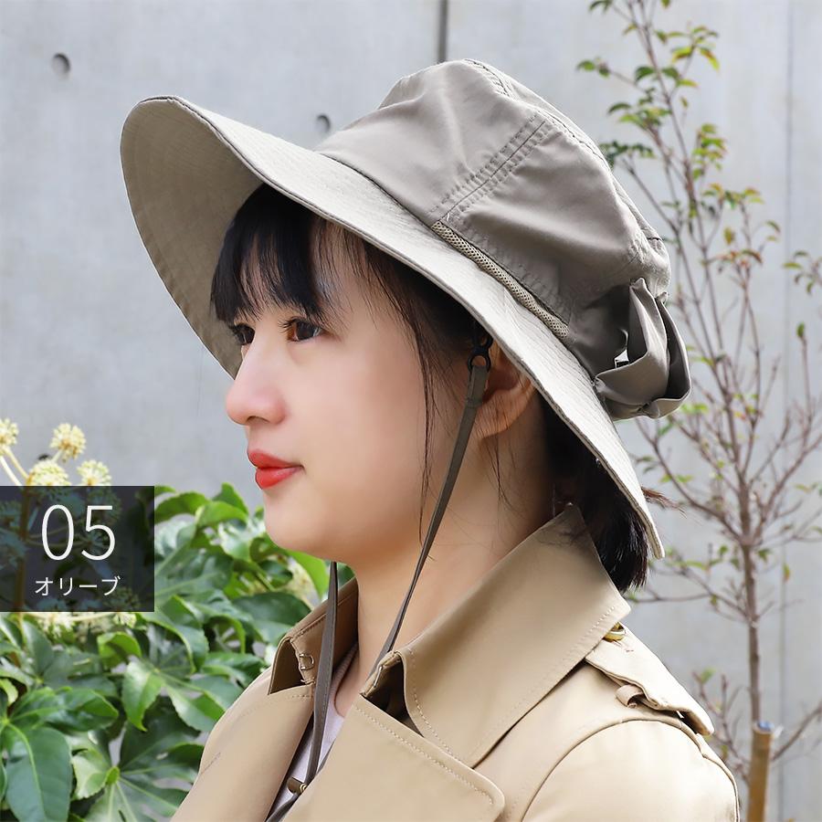 サファリハット レディース 撥水 アドベンチャーハット 春夏 帽子 オリーブ FREEサイズ 58cm 女性 UV対策 日焼け防止 | ブランド登録なし