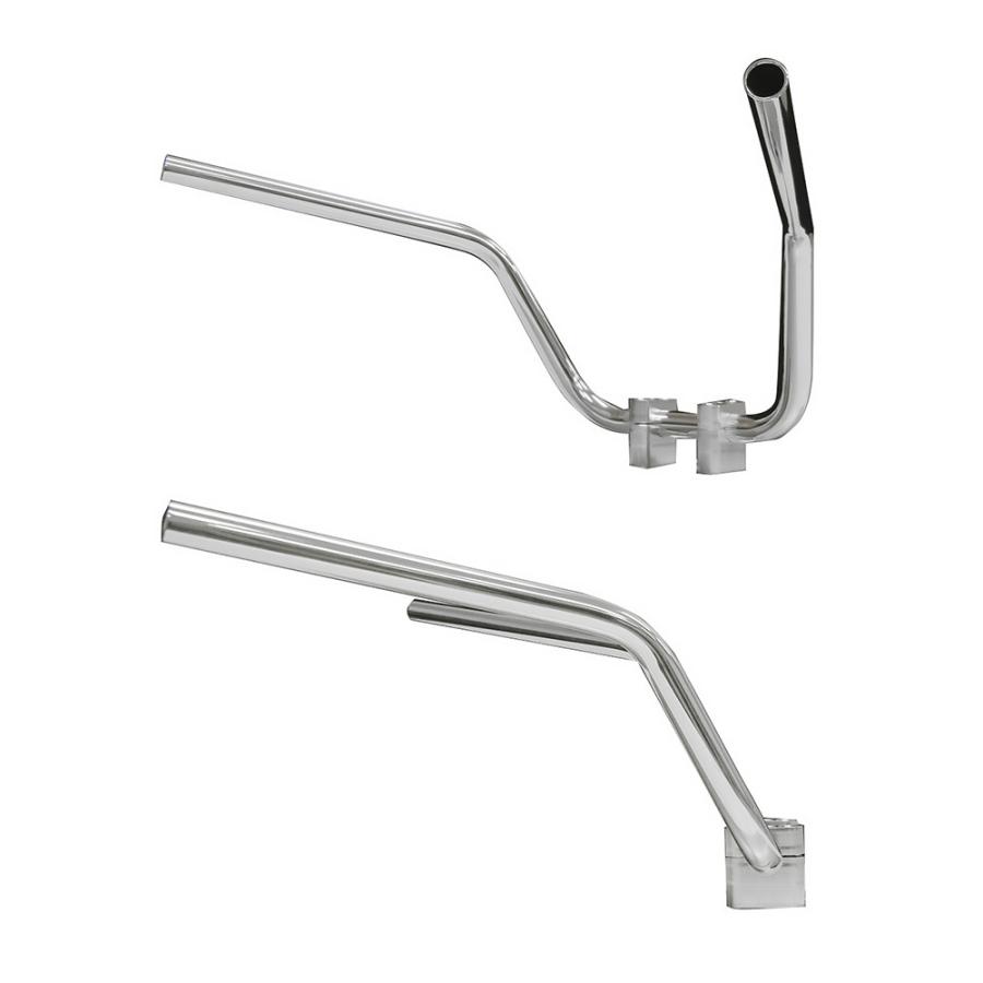 カワサキ ZRX400 2004-2008 絞り鬼 15cmハンドル ブラックワイヤー+メッシュブレーキホースセット  メッキの画像