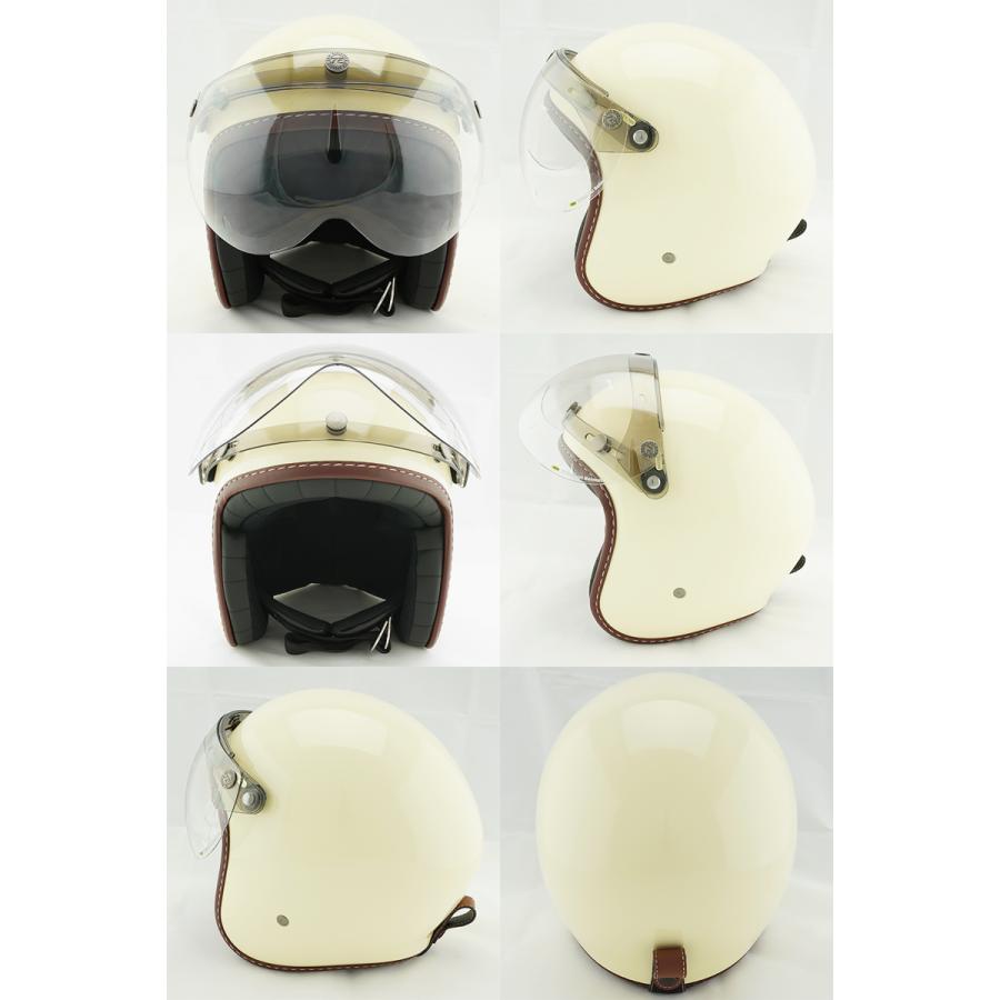 スモールジェットヘルメット シールドセット アイボリー フリーサイズ