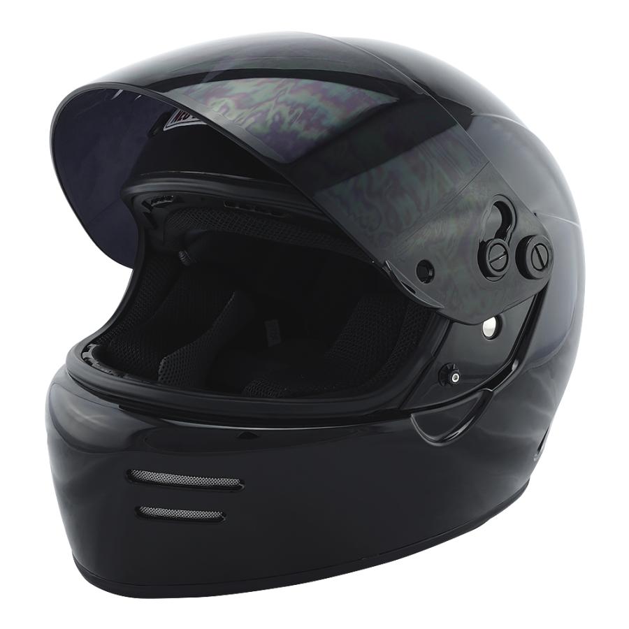 フルフェイスヘルメット ブラック×ダークスモークシールド Mサイズ:57