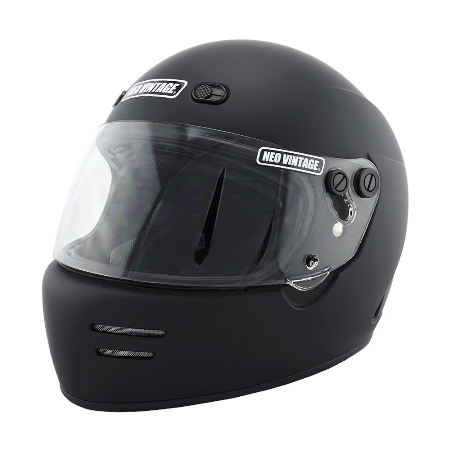 フルフェイスヘルメット マットブラック×クリアシールド Mサイズ:57