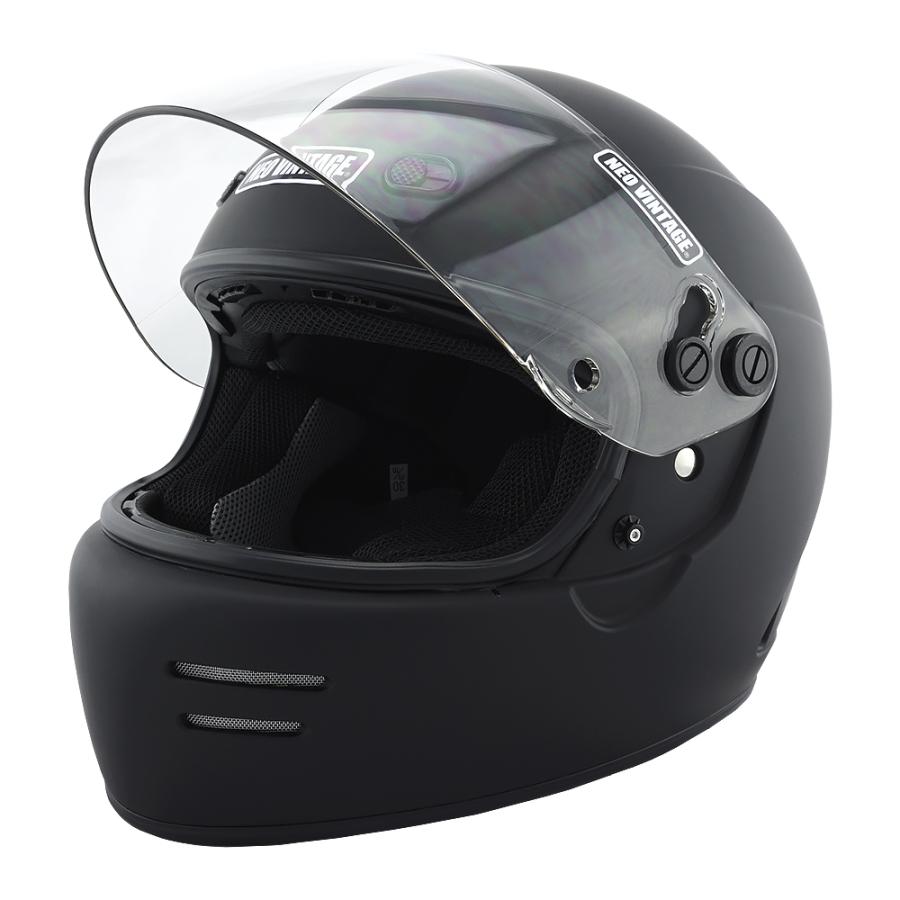 フルフェイスヘルメット マットブラック×クリアシールド Mサイズ:57