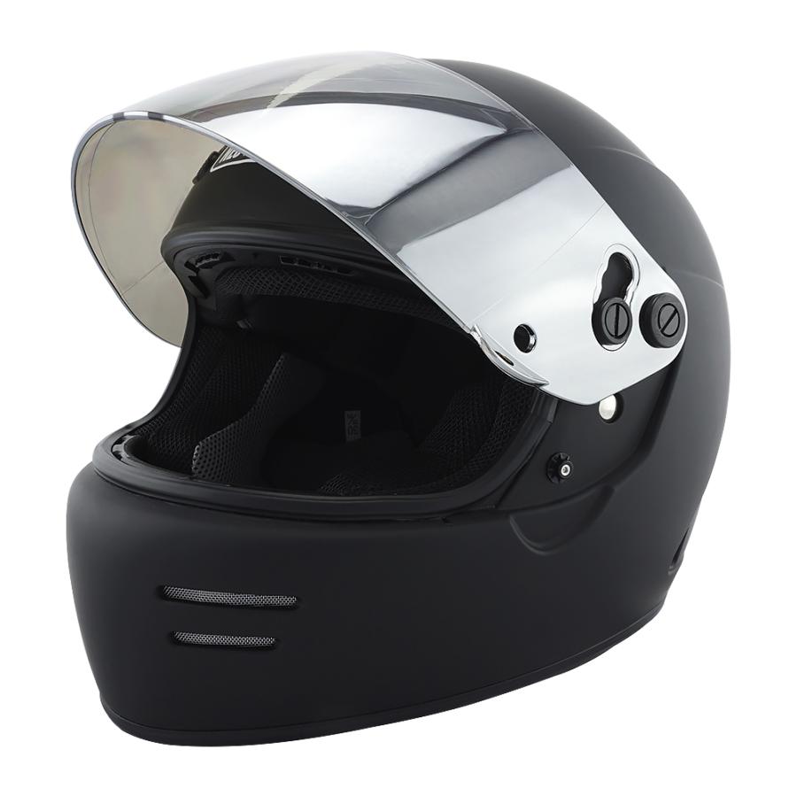 フルフェイスヘルメット マットブラック×クリアミラーシールド XL