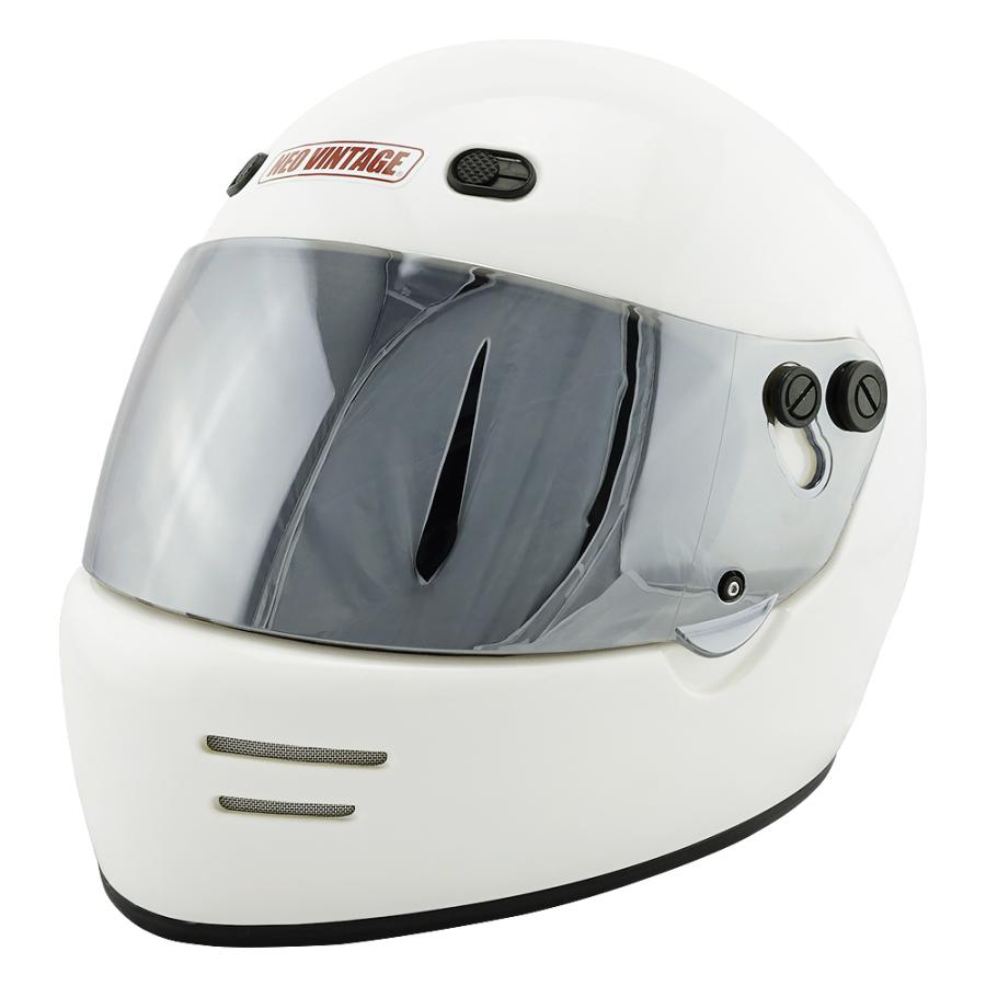 フルフェイスヘルメット ホワイト×クリアミラーシールド Lサイズ:59