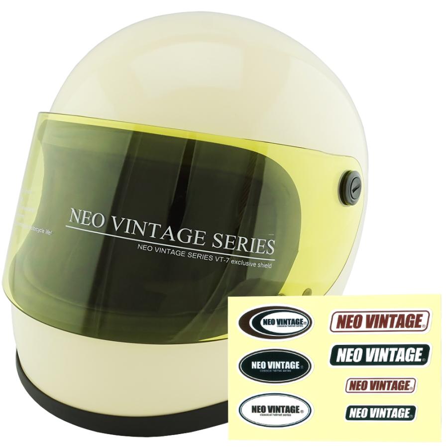 NEO VINTAGE SERIES VT-7 アイボリー Mサイズ フルフェイスヘルメット アイボリー×イエローシールド Mサイズ:57-58cm