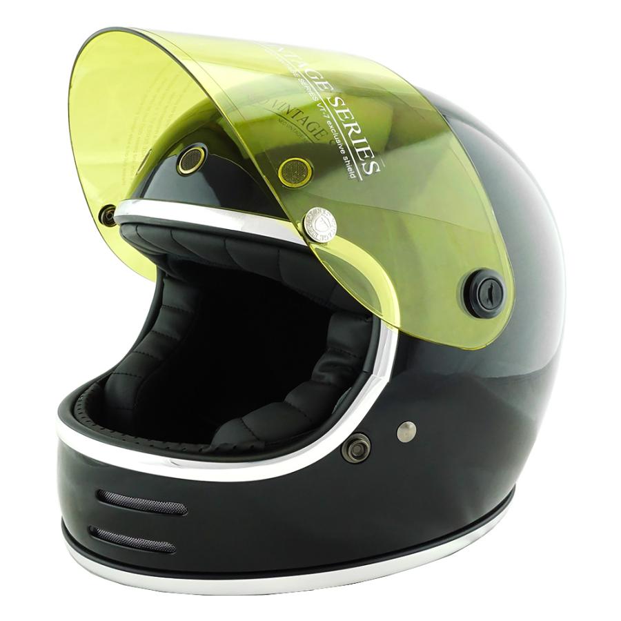 フルフェイスヘルメット ブラック×イエローシールド Mサイズ:57-58cm