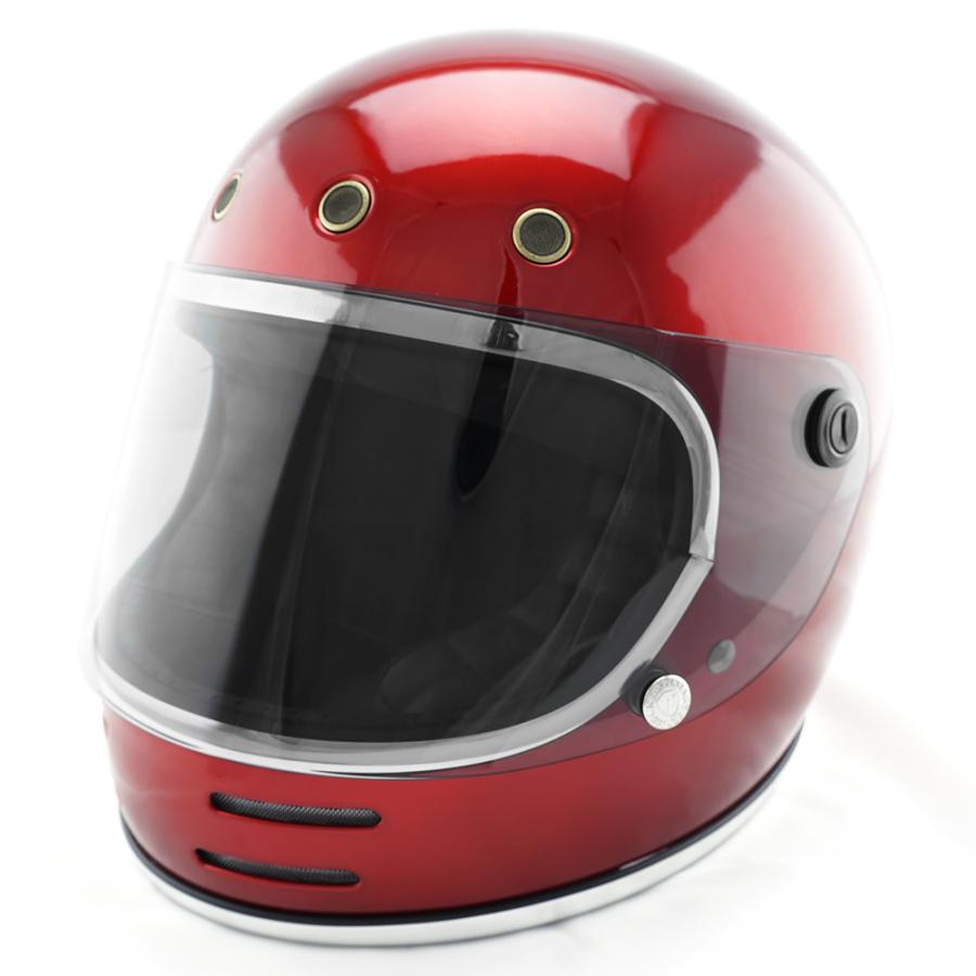 フルフェイスヘルメット キャンディーレッド×ライトスモークシールド M