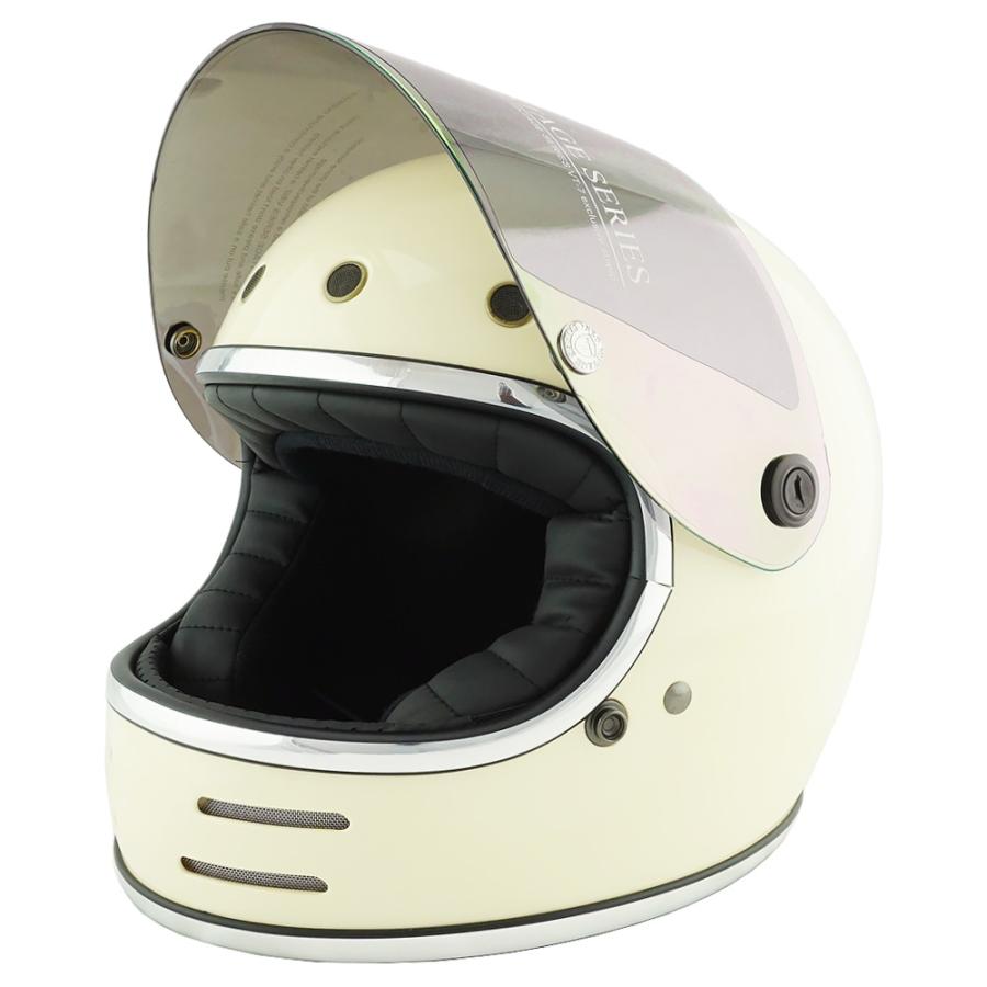 フルフェイスヘルメット アイボリー×イエローミラーシールド Lサイズ