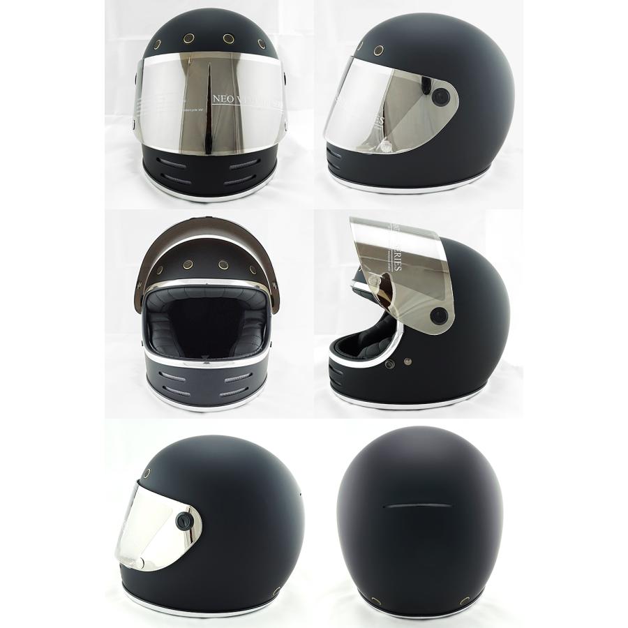 フルフェイスヘルメット マットブラック×シルバーミラーシールド M