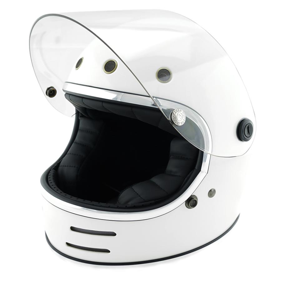 フルフェイスヘルメット ホワイト×クリアシールド Lサイズ:59-60cm対応