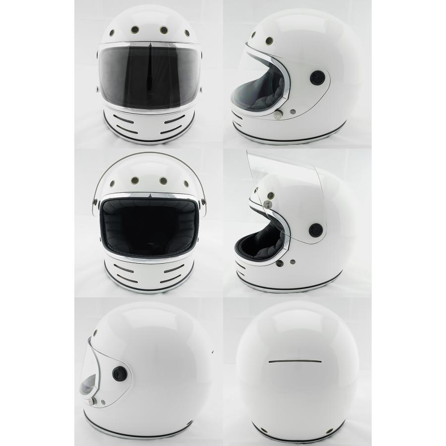 フルフェイスヘルメット ホワイト×クリアシールド Lサイズ:59-60cm対応