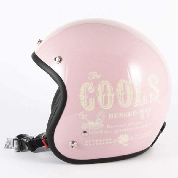 72JAM 女性用ジェットヘルメット&シールドセット COOLS HUNGRY MAN - ピンク  レディースサイズ:55-57cm +開閉式シールド  JCBN-05 | ブランド登録なし | 01